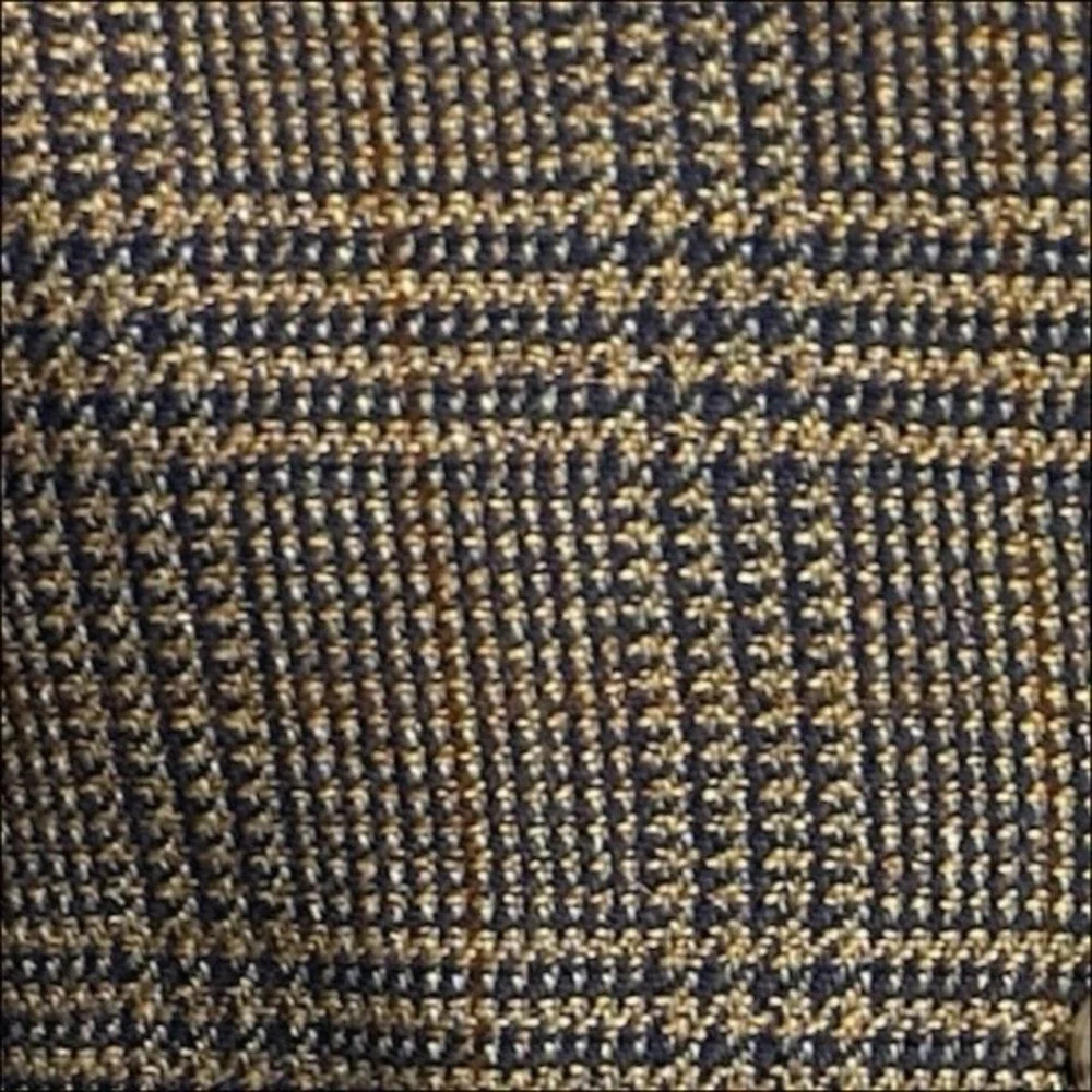 Jos A Bank Sport Coat Blazer Mens 46R Silk Wool Tweed Glen Plaid Brown Tan Navy - Picture 3 of 10